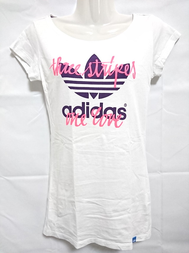 Adidas Originals アディダス オリジナルス レディースxs トレフォイル ロゴ Tシャツ 半袖 ホワイト W673 スポーツウェア シューズの古着屋 リサイクルスポーツ