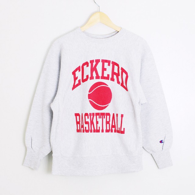 古着 90 S Champion リバースウィーブ スウェットシャツ Eckerd Blue Truck