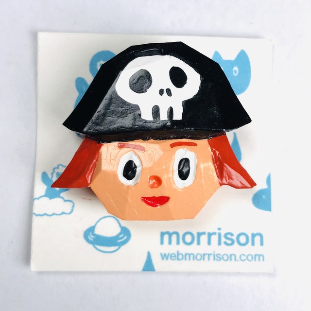 【morrison ムラバヤシケンジ】2.5次元木彫バッチ