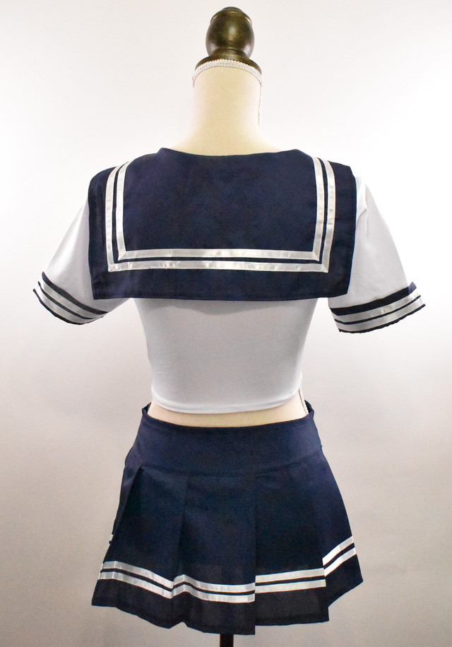 へそ出しセクシー ストレッチ素材のミニスカリボンセーラー服 カワイイファクトリー