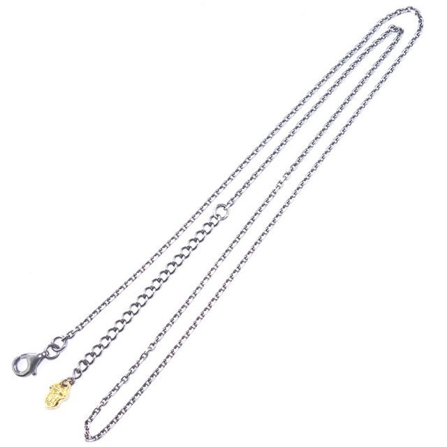 4面カットあずきシルバーチェーン1.5mm燻し ACCN0069