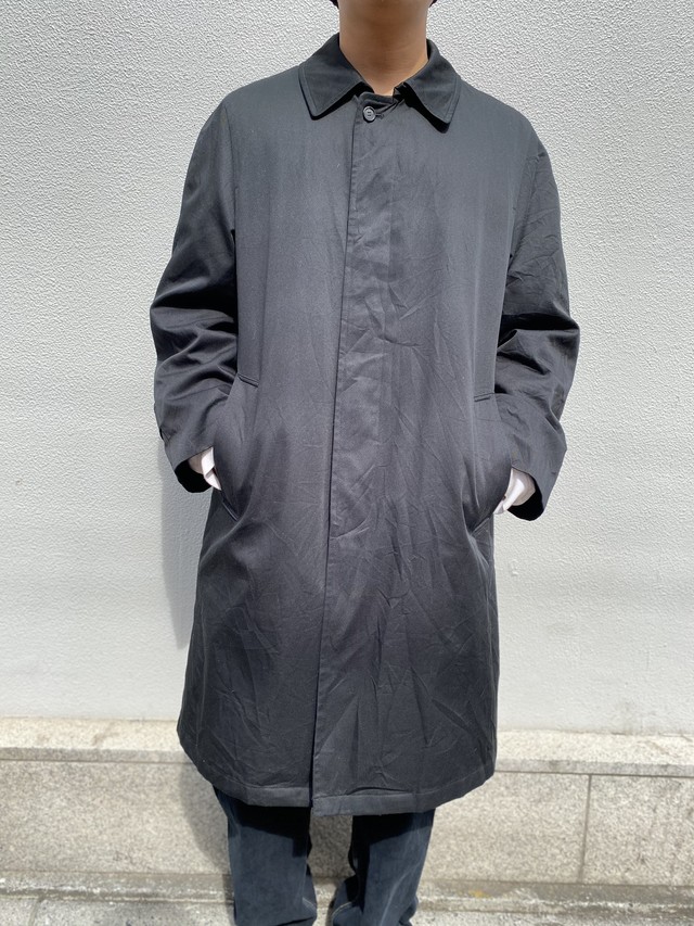 Bill Blass ライナー付き ステンカラーコート 黒 40short Slut Albatross Vintage