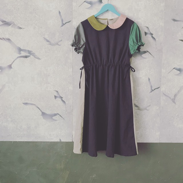 04丸襟パレットワンピース トントンちくちく