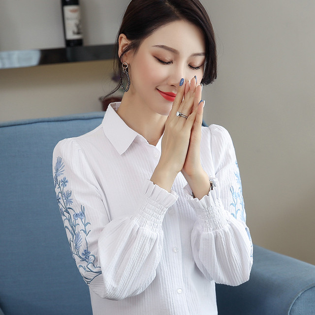 ブラウス 長袖 レディース シャツ ゆったり ランタンスリーブ 長袖シャツ ファッション 無地 襟付き トップス おしゃれ ロング 33 Petit Link