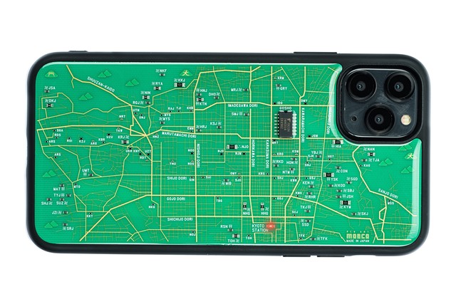 Flash 京都回路地図 Iphone 12 12 Pro ケース 緑 東京回路線図a5クリアファイルをプレゼント Pcb Art Moeco