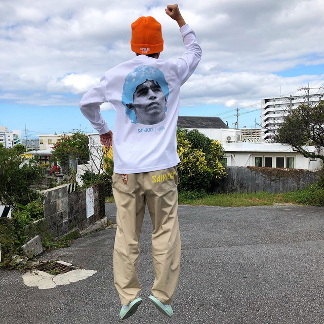 Saikicks X Sinemetu X Lifedailywear 神の手 L S Tシャツ Port Okinawa ロンt サイキックス ポートオキナワ ホワイト Saikicks