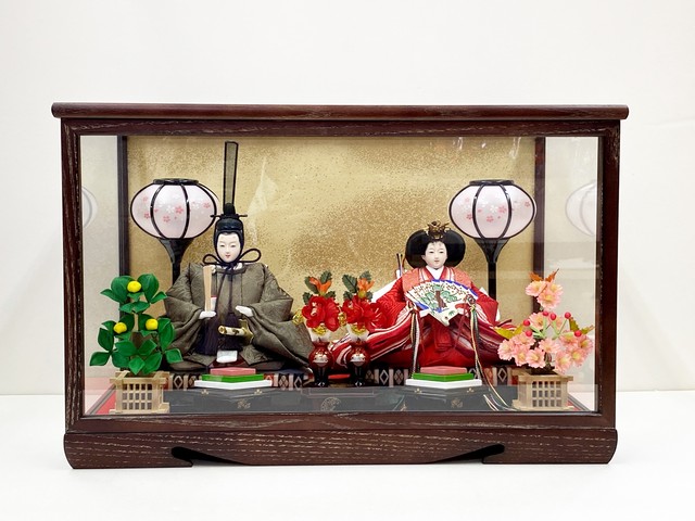 雛人形ケース入り 親王飾り 麹塵染 田村芙紗彦作 山本人形本店