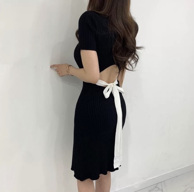 背中空きバックリボンワンピース Cn1 Selectshop