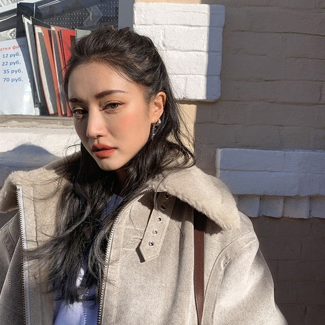 ライダースボアジャケット ライダース ジャケット レディース おすすめ シングル 大きいサイズ オーバーサイズ 大人 可愛い 韓国 かっこいい カジュアル 着こなし コーデ 秋 冬 通販 通勤 定番 人気 ファー ボア 防寒 ボアジャケット ブルゾン 2724 Sayurio