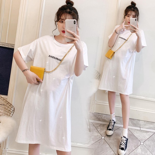 ラメtシャツワンピース 大きいサイズ マタニティ Cherry Cherry