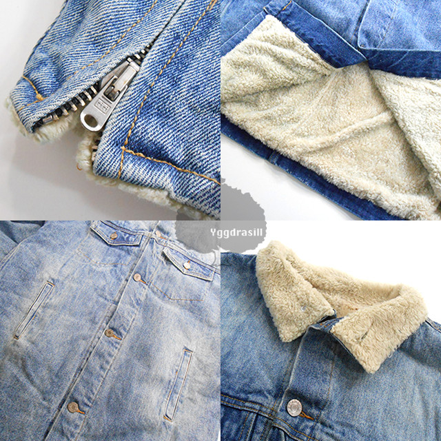 Sale ロング デニム コート 内ボア ジャケット M ブルー アウター ケミカル メンズ Ygg Store Base店