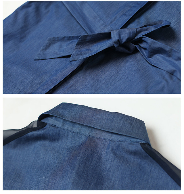 デニム ワンピースコーデ 大きいサイズ デニム ワンピース レディース 長袖 ミニ丈 ワンピース ショート丈 秋新作 シャツワンピ Aライン 着痩せ シースルーショルダー 通勤 秋ワンピース レース トップス 透け感 シースルー ワンピース 秋服 秋新作 Ncho