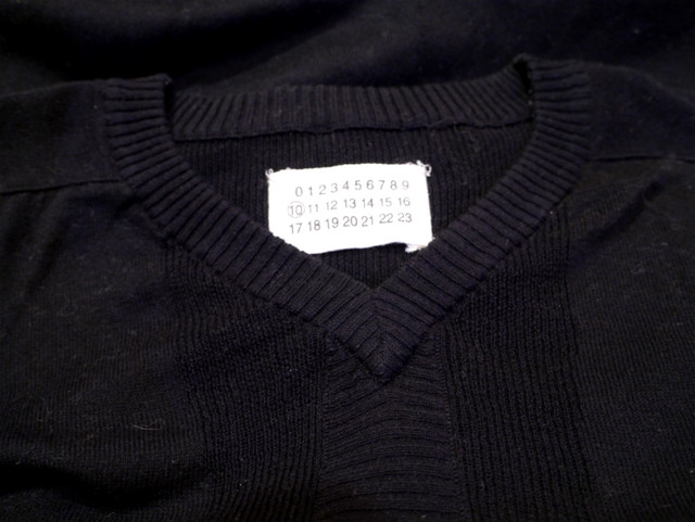 春夏 Martin Margiela 10 マルタンマルジェラ10 メンズ Vネック スプリング ニット セーター 48 黒 Dearlive Tokyo ディアライブ東京