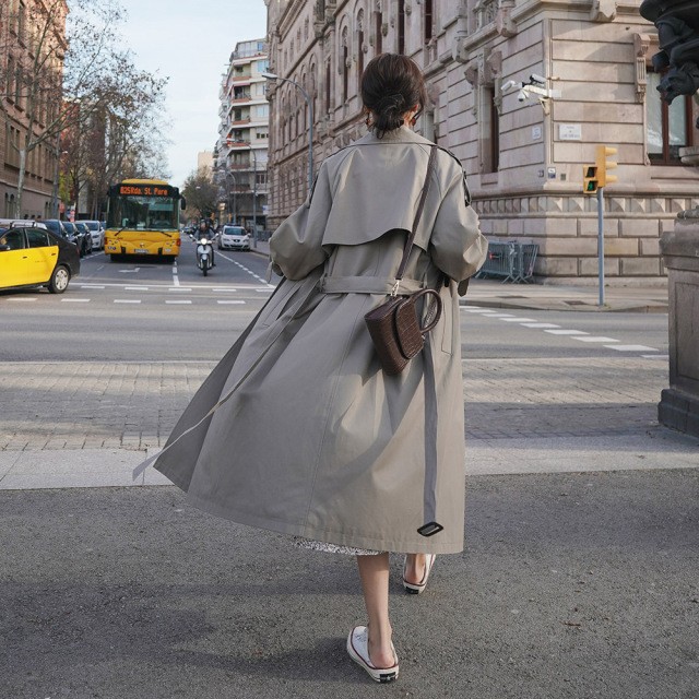 トレンチコート 春秋 レディース スプリングコート ロングトレンチコート おしゃれ 着回し ベージュ グレー Kanota