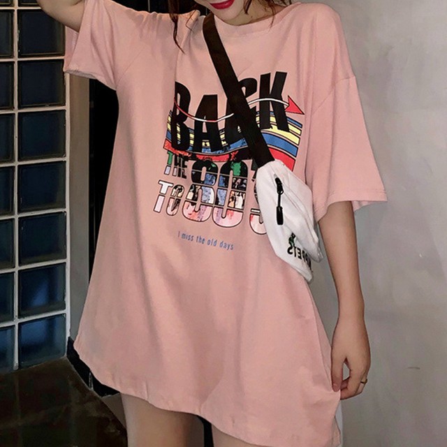 プリントtシャツ レディース 半袖 ロングtシャツ カジュアル トップス春夏 おしゃれ ファッションan 流行りでも安さでもなく今の私に似合う服