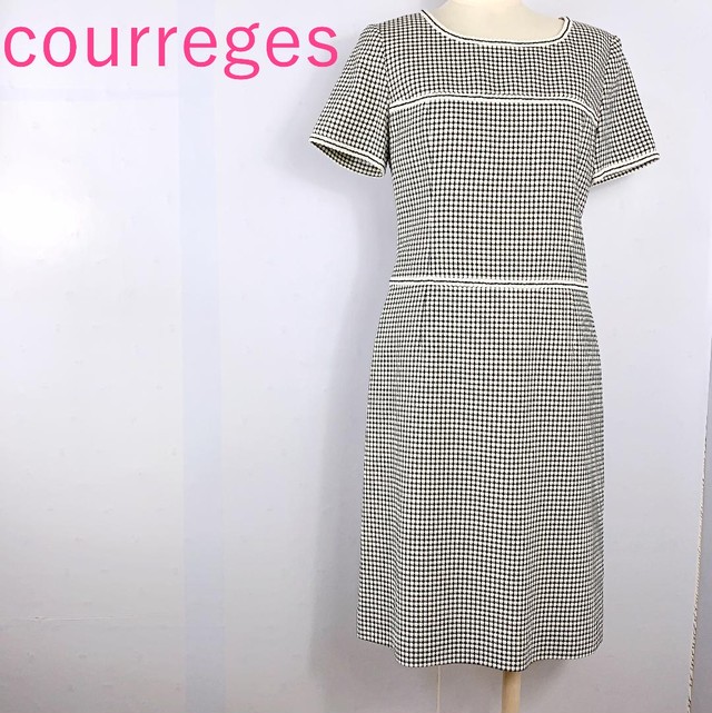 Courreges クレージュ 千鳥格子 ギンガムチェック ワンピース 9号 M Reuse Store C S