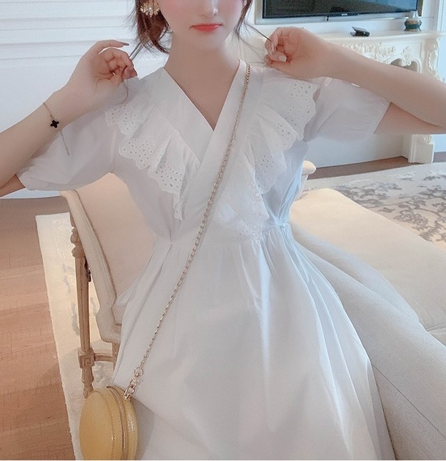 Dolly パンチングレース ホワイトワンピース C0019 Select Shop Etoile