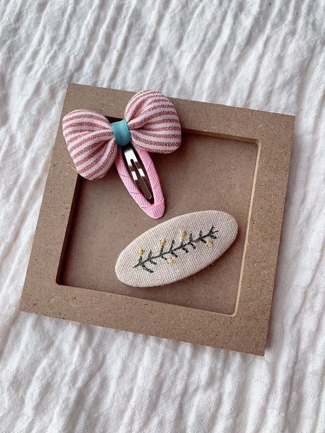 パッチンピン 刺繍 リボン Sokera