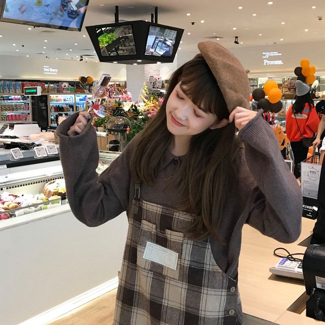 レディース 大きいサイズ サロペット オールインワン タータンチェック 茶 ジャンパースカート チェック 大人可愛い 服 春新作 レトロ柄 ガーリー ブラウン B 317 Idear