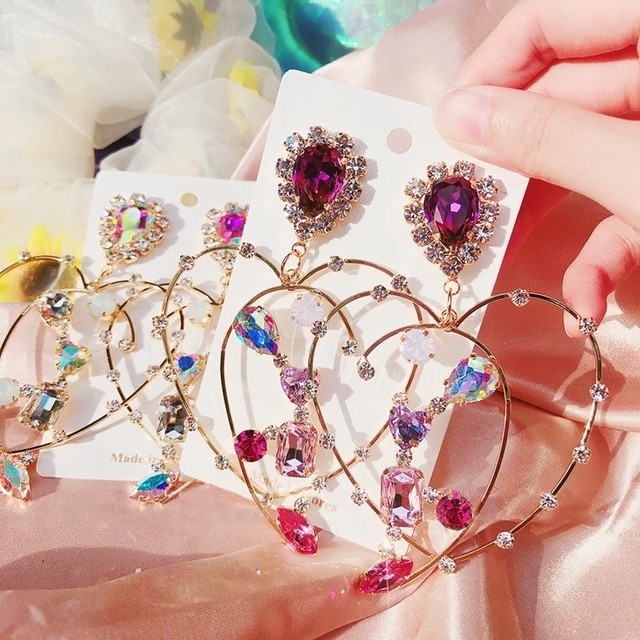 お取り寄せ商品 ピアス アクセサリー レディース ハート ビジュー キラキラ 可愛い 原宿 ゆめかわいい お洒落 ハート Candy Melts