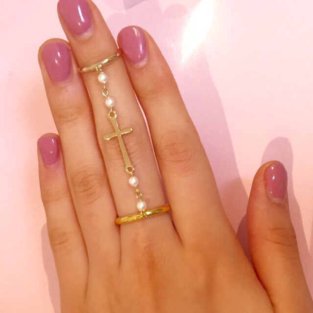 クロス パール ファランジリング Luna Terra