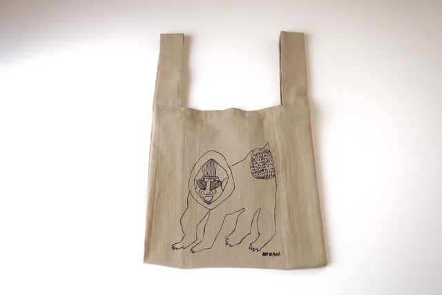 Eco Bag マントヒヒ Sand Beige M Amydepana