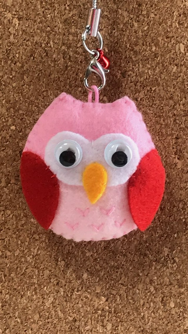 よつばくらふと フェルトのふくろう 不苦労 ストラップ とも工房と仲間たち