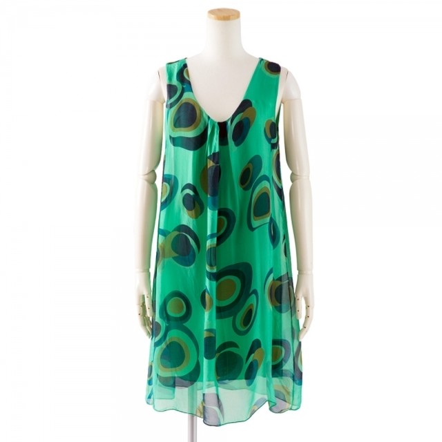 Usa カナダ直輸入 イタリア製 ワンピース 洗えるシルク グリーン 海外セレブファッション 日本未発売 送料無料 インポートセレクトショップ ｌｉｐｓｔｉｃｋ