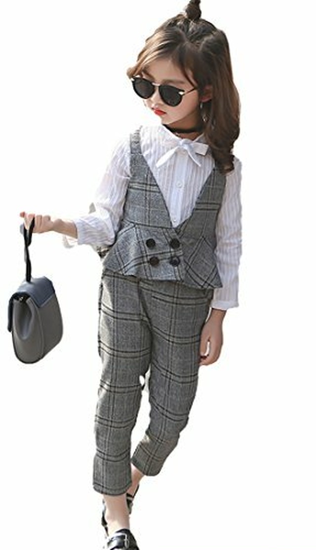 Heaven Days ヘブンデイズ 長袖 フォーマル 2点 セット 七分丈 ベスト セットアップ チェック 子供服 七五三 結婚式 発表会 キッズ 女の子 1708e0646 Heaven Days