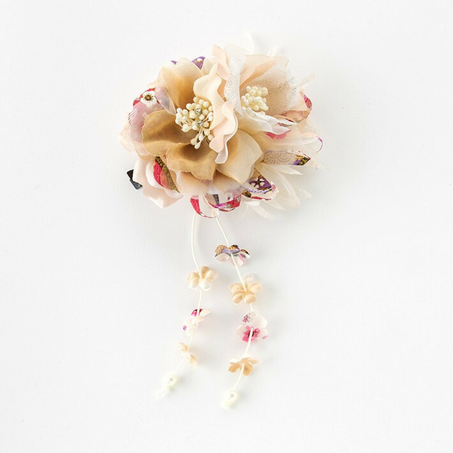 大特価 花びら下がりの和柄2輪コサージュ 七五三 和装 浴衣 髪飾り かんざし 髪留め 和風 ヘアコサージュ 花 人気セレクト浴衣 和装 ショップ