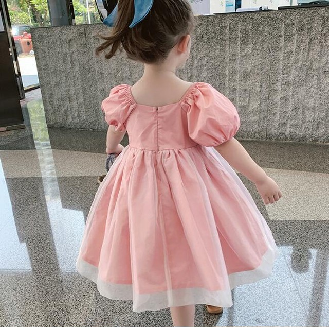 ふんわりお嬢様ワンピース 21年夏新作 子供服 ワンピース キッズ 半袖 韓国子供服 可愛い 女の子 90 130 こどもふくririmi