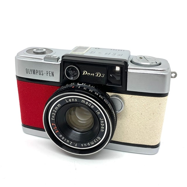097 リメイクカメラ Olympus Pen D3 レッド ナチュラルホワイト ごん色カメラ