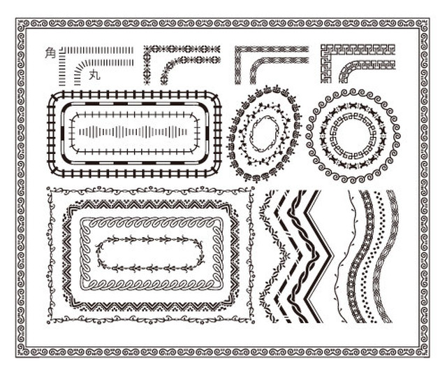 デザイン素材集 飾り罫 囲み罫素材集 囲 角 丸 かこみ かく まる Graphic Sozai Shop