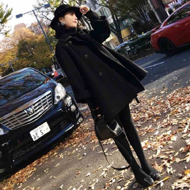 チェスターコート レディース 黒 ウールコート ショート ポンチョコート 冬 30代 40代 きれいめ シンプル 軽い 通勤 細身 シック 大きめ Hr537 Raxia ラクシア