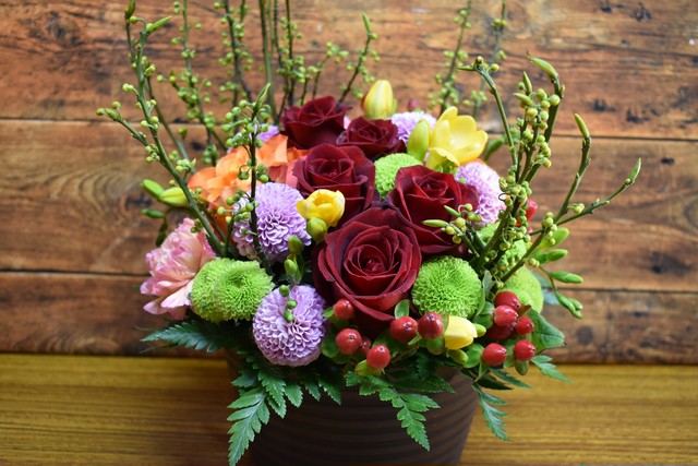 和風アレンジメント Lサイズ 月の花