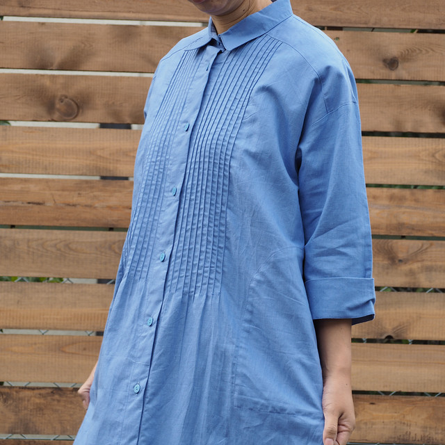 シャツワンピース リネン100 麻 2way ワンピース カーディガン ブルー 3色 Zappaya シャツワンピース リネン100 麻 2way ワンピース カーディガン ブルー 3色 Zappaya