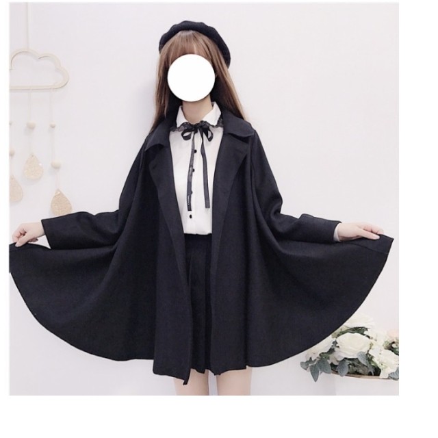 レディース アウター 秋冬 ショート丈 ポンチョ ショート丈ポンチョコート ケープ マント レディース 森ガール 切り替え 可愛い 秋冬２色 Basecamp49