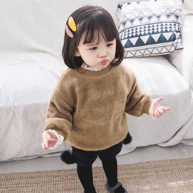 19冬 女の子 2色 厚手 トップス 90 130cm Lovely Baby子供服 キッズ Coolkids