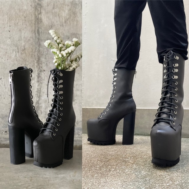 Current M レースアップ厚底ブーツ Stoicair