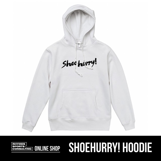 SHOEHURRY! 裏起毛フーディー(ホワイト×ブラック)