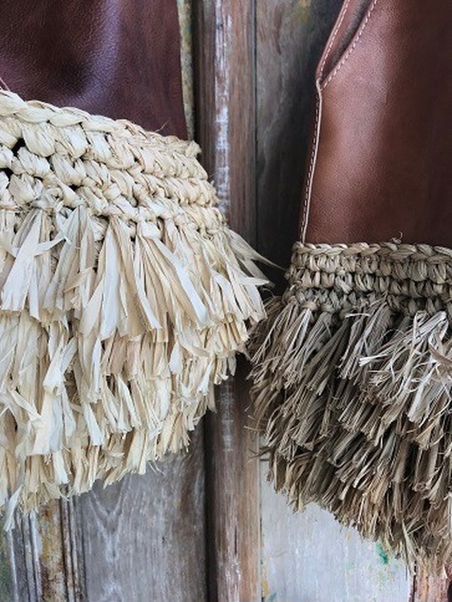 感謝価格 オリジナル レザーかごバッグ かごバッグ フリンジバッグ ギフト フリンジ ダーク Bonbom