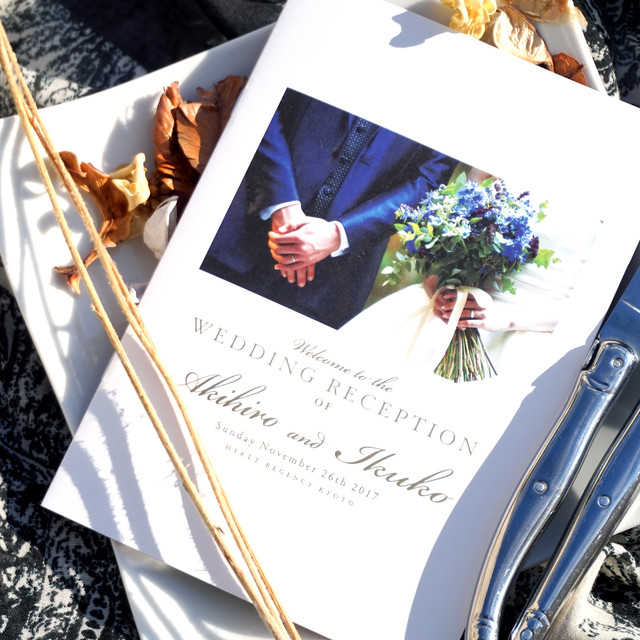 ８ｐ中綴じ冊子 席次表入り パターンオーダー長方形 結婚式 ウェディングペーパーアイテム 海外風 Nocco Wedding