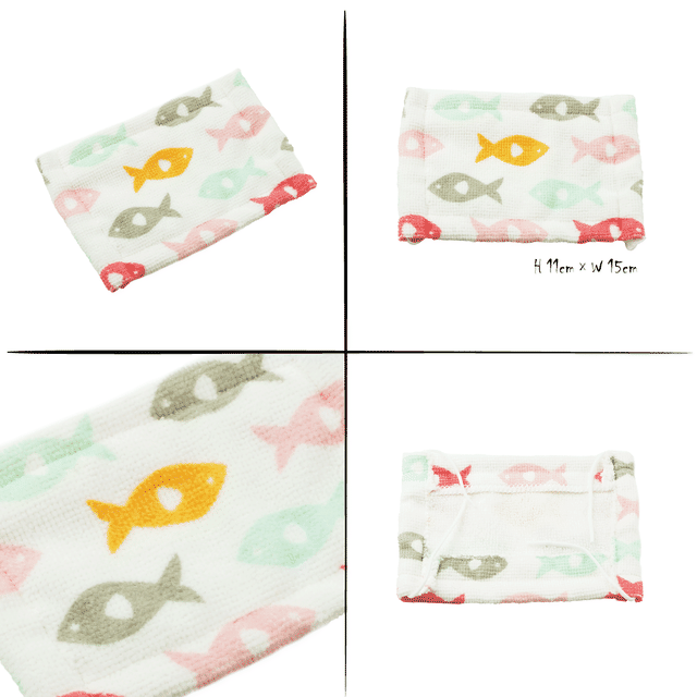 3枚セット お魚モチーフ 魚くん タオルハンカチで作った ハンドメイドマスク 子供用マスク 手作りマスク キッズ男の子 女の子 給食マスク Msk0506 Atk21