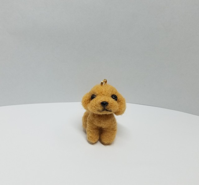 羊毛フェルト トイプードルキーホルダー 犬種変更ok オーダーキーホルダー 手作り羊毛雑貨 Chiiku