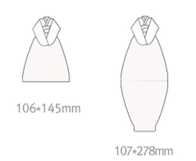 韓国 伝統服 韓服 チマチョゴリ メッセージカード 立体 レッド 韓国雑貨 Aqua Drop