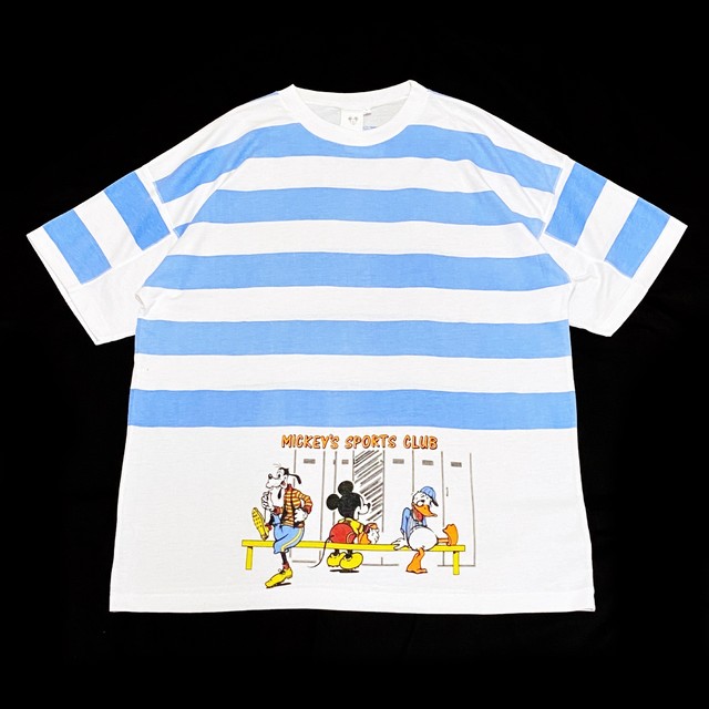 90 S Disney Mickey S Sports Club ディズニー ミッキー ヴィンテージ Tシャツ ボーダー Kq