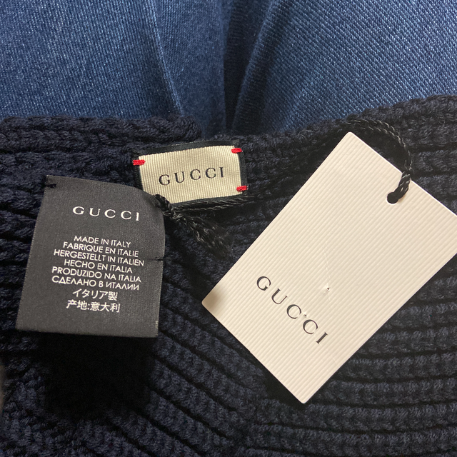 Gucci メンズマフラー ダークブルー Incshopkk