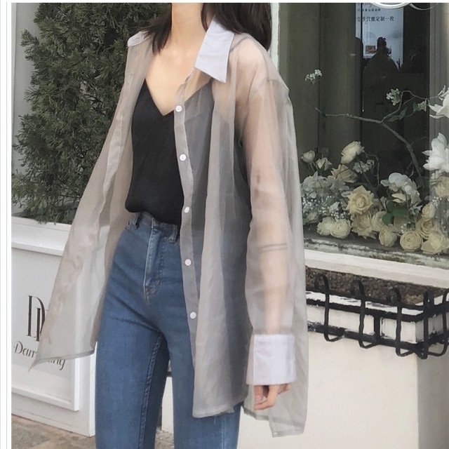 プリーツスカート ロング 花柄 シアーシャツ レディース シャツ シアー シアー素材 シアー レディース 透け感 ロングシャツ ホワイト ブ Basecamp49