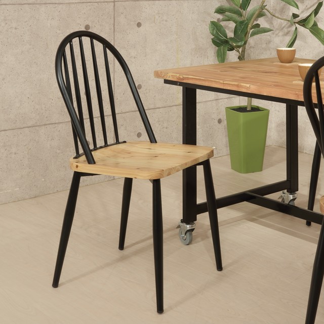 2脚セット / Iron Wood Dining Chairs / アイアンウッド北欧スタイル アイアン木製(杉) ダイニングチェア 2脚セット
