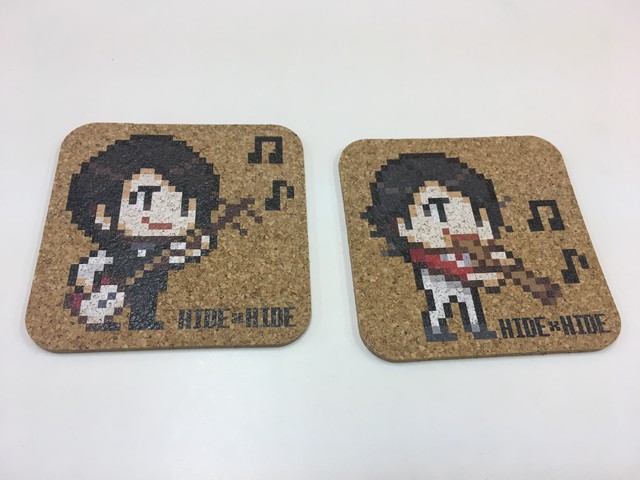 ドットキャラ コルクコースター 2枚セット Hide Hide10周年ショップ